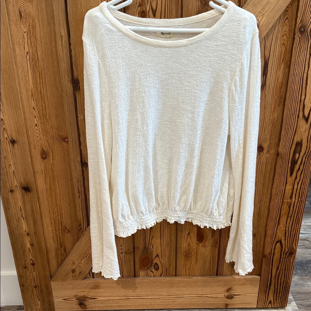 Madewell Cream Long Sleeve Top